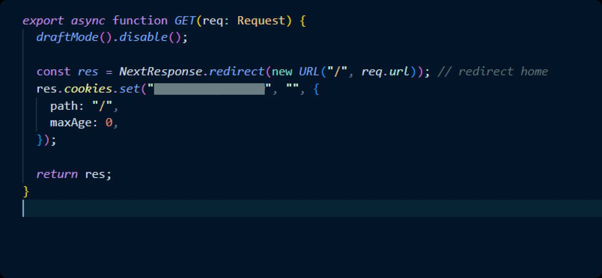Some code of a simple API to ping when a content creator wants to exit draft mode.