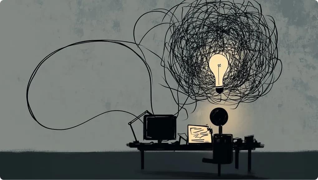 A person coming to an idea after a long process of struggling through thoughts.